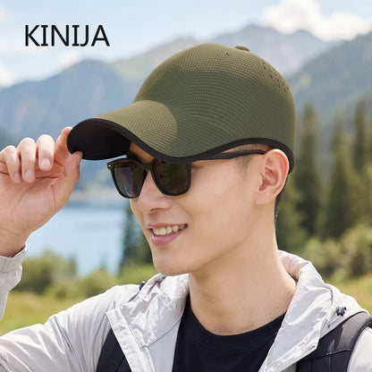 Seamless Baseball Cap for Men Quick Drying Packable Sports Hat Outdoor Fishing Climbing Sport Lightweight Visor Cap Sun Hat