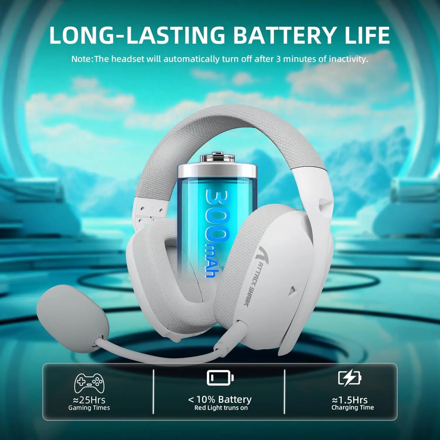 ATTACK SHARK L80PRO Wireless Gaming Headset – Tri-Mode Bluetooth Headphones with Dual Microphone, Lightweight Design & Premium Gaming Audio