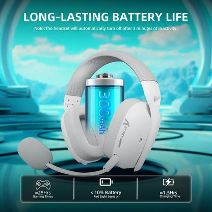 ATTACK SHARK L80PRO Wireless Gaming Headset – Tri-Mode Bluetooth Headphones with Dual Microphone, Lightweight Design & Premium Gaming Audio