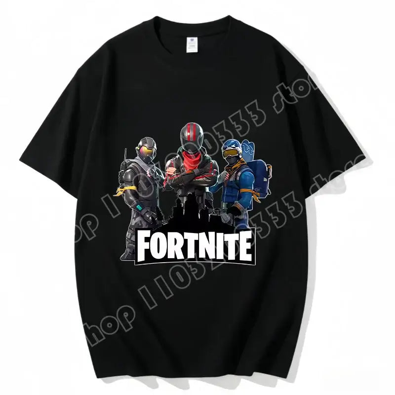 Fortnite Crew Neck T Shirt Unisex Adult Game Dance Fashion New Pure Cotton Short Sleeve Tops Perfect for Casual Wear Vacations