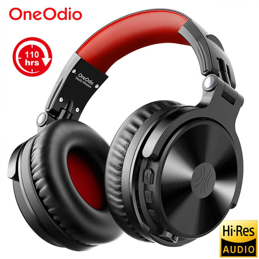 OneOdio 110H Wireless Bluetooth 5.2 Gaming Headset – 110H Battery Life, Deep Bass Over-Ear Headphones with Microphone, Wired & Wireless 2-in-1 PC PS4 Headset