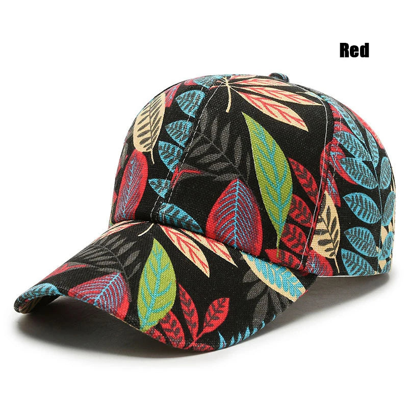 New Spring and Summer Unisex Fashion Korean Style Leaf Pattern Baseball Cap Peaked Caps