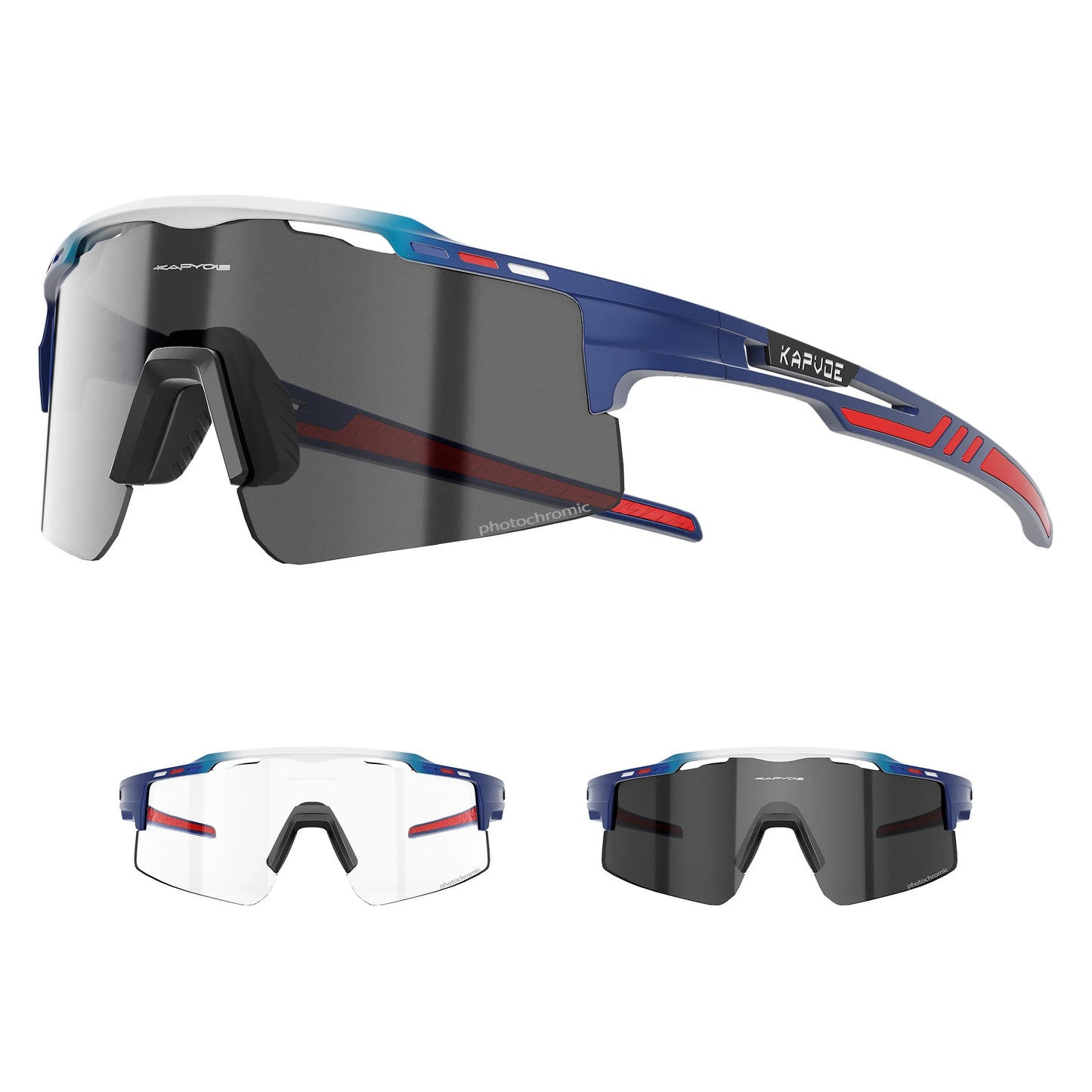Kapvoe Outdoor Photochromic Bicycle Sports Glasses Men Women Road Cycling Sunglasses UV400 MTB Cycling Eyewea Driving Goggles