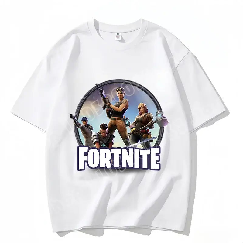 Fortnite Crew Neck T Shirt Unisex Adult Game Dance Fashion New Pure Cotton Short Sleeve Tops Perfect for Casual Wear Vacations