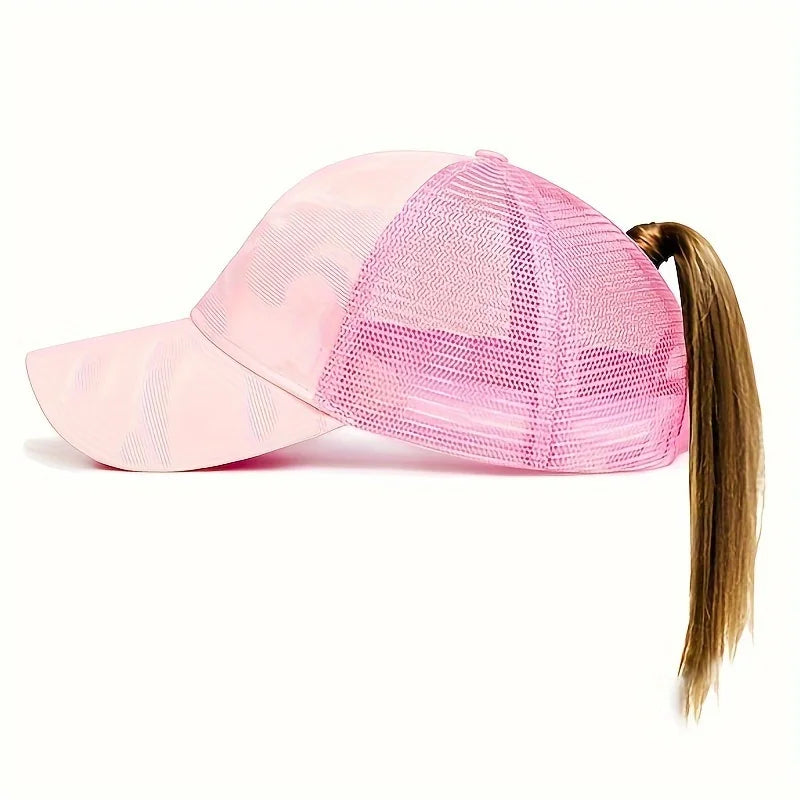 Women's Ponytail Baseball Caps Spring Summer Mesh Sun Hat Running Snapback Hat Female Adjustable Girl Outdoor Visor Hats