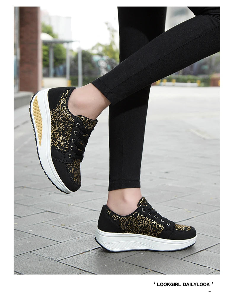 Læder-casualsneakers til kvinder, moderigtige og komfortable platform-vandresko, kilehæl-mokkasiner, åndbare loafers, Zapatos De Mujer