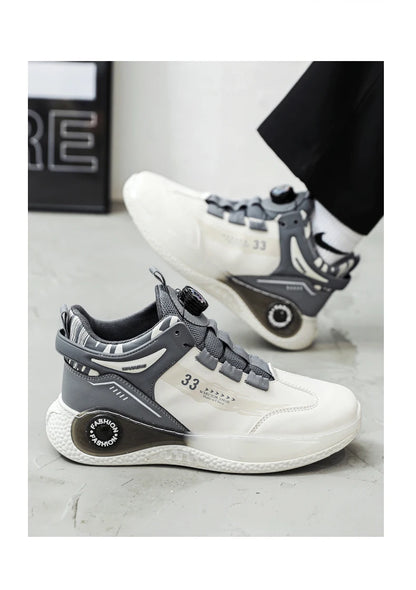 Herren-Sneaker mit drehbarer Schnalle – bequeme, rutschfeste Schnürschuhe für Outdoor-Aktivitäten