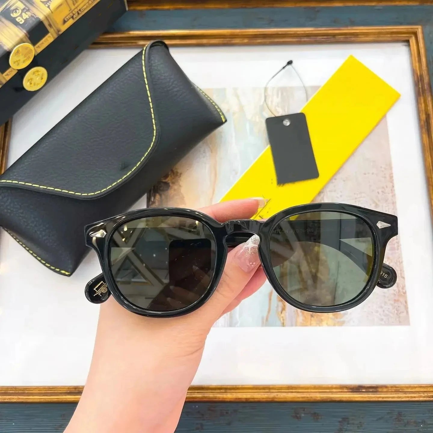 Authentic Johnny Depp LEMTOSH Premium Trendy Polarized Men Women Sun Glasses Vintage Acetate Frames Square Male Couple Eyewear