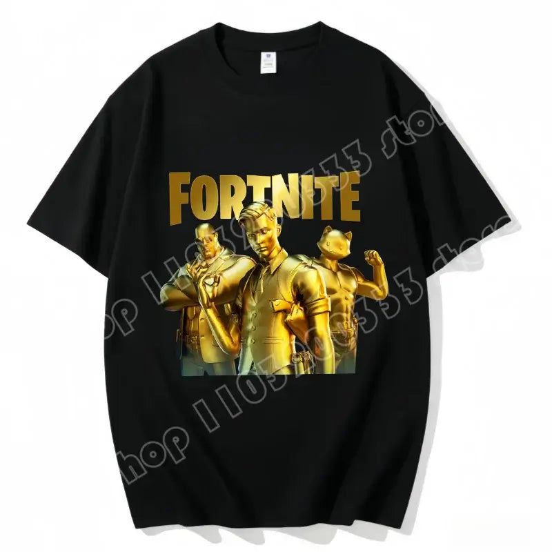Fortnite Crew Neck T Shirt Unisex Adult Game Dance Fashion New Pure Cotton Short Sleeve Tops Perfect for Casual Wear Vacations