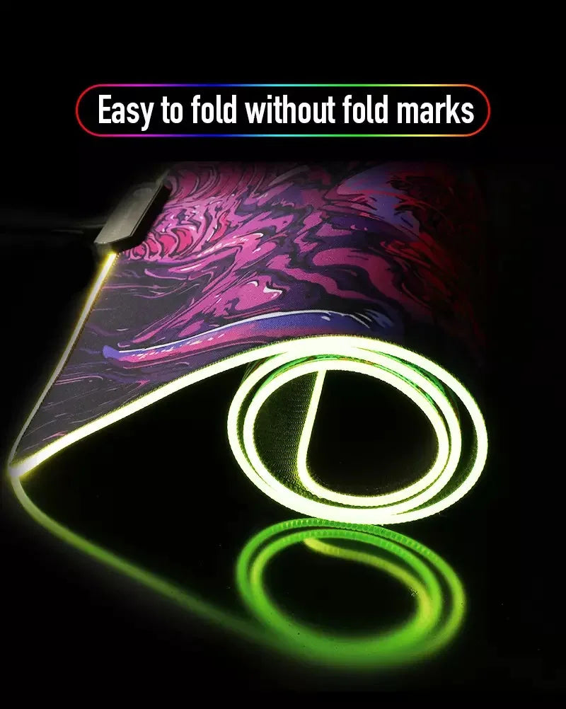 Game F-Fortnite Survival Battle Mouse Pad RGB LED Light Non-Slip Rubber Base Waterproof Office PC Home Desk-Mat USB Large Game