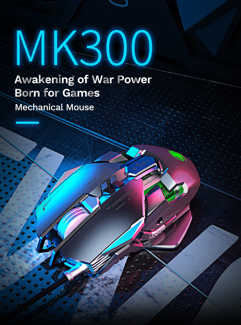Mouse mecanic cu fir pentru PC gaming esports, RGB, 6400 DPI, atracție magnetică, contragreutate DIY
