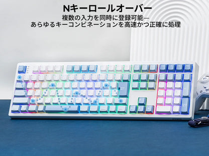 Japanese Version EPOMAKER TH108 JIS Layout 100% Sized Gasket Wired/Bluetooth/2.4Ghz Wireless NKRO Mechanical Keyboard Long-Lasting 8000mAh