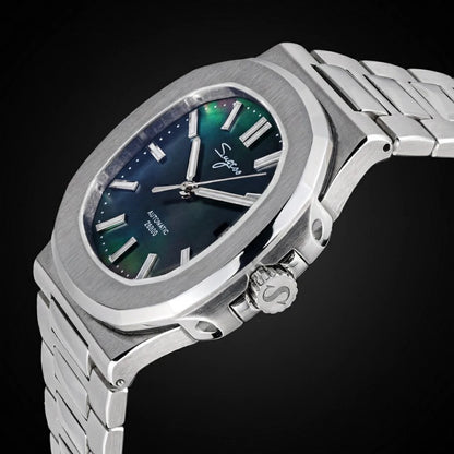Sugess Men's Watch Automatic Mechanical Wristwatch Miyota 9015 Movement MOP Dial Luminous Waterproof 5bar Bracelet Luxury S466
