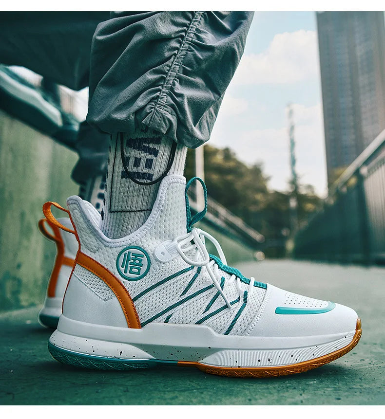 2024 New Dragon B Style Orange Mens Basketball Shoes Size 38-44 Air Cushioning Sport Sneakers Mesh Breathable Training Shoes