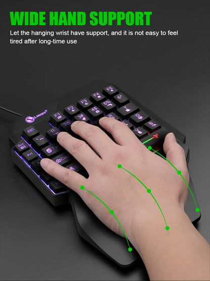 TEUCER 35 Keys One-Handed Mini Gaming Keyboard USB Wired RGB Backlit Ultra-Slim Gaming Keypad for PC, Laptop & Mobile Gaming