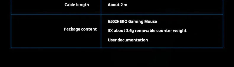 Mouse gaming cablato Logitech G502 HERO ad alte prestazioni, sensore HERO 25K, 25,600 DPI, RGB, pesi regolabili, 11 pulsanti, mouse PC/Mac