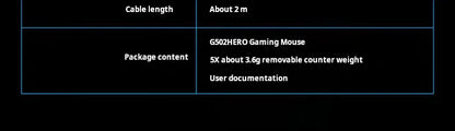 Mouse gaming cablato Logitech G502 HERO ad alte prestazioni, sensore HERO 25K, 25,600 DPI, RGB, pesi regolabili, 11 pulsanti, mouse PC/Mac