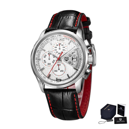 PAGANI DESIGN PD-3306 Multi Functional Waterproof Sport Men's Chronograp Watch Leather Quartz Military Watches Relogio Masculino