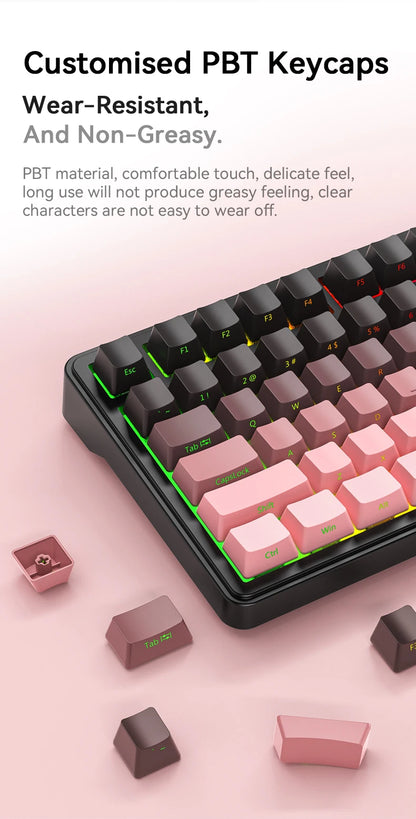 ATTACK SHARK X85/X85Pro Wireless Mechanical Keyboard 75% 82 Keys Tri-Mode Bluetooth Wird RGB Hot Swap Gasket Knob Large battery
