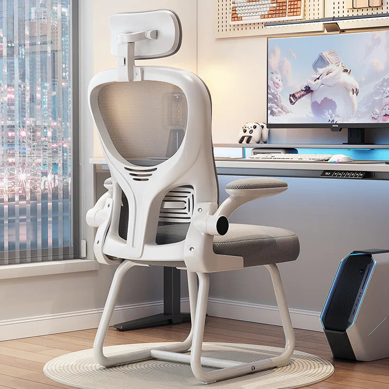 Chaise de bureau ergonomique et flexible pour études, jeux et travail prolongé, avec dossier inclinable réglable, idéale pour les longues heures de travail à domicile ou en dortoir, pour un confort optimal.