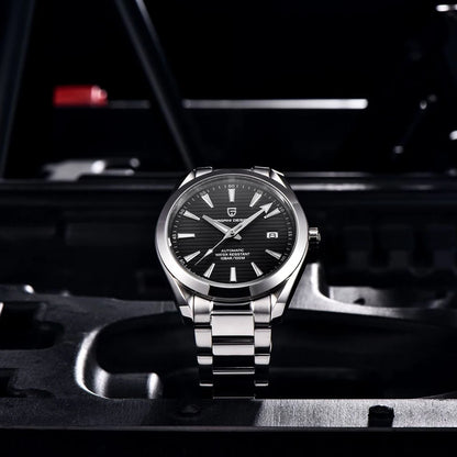 PAGANI DESIGN luxury men’s watch – Mechanical automatic model (calibre 8215), stainless steel, water-resistant, with date display and luminescent hands