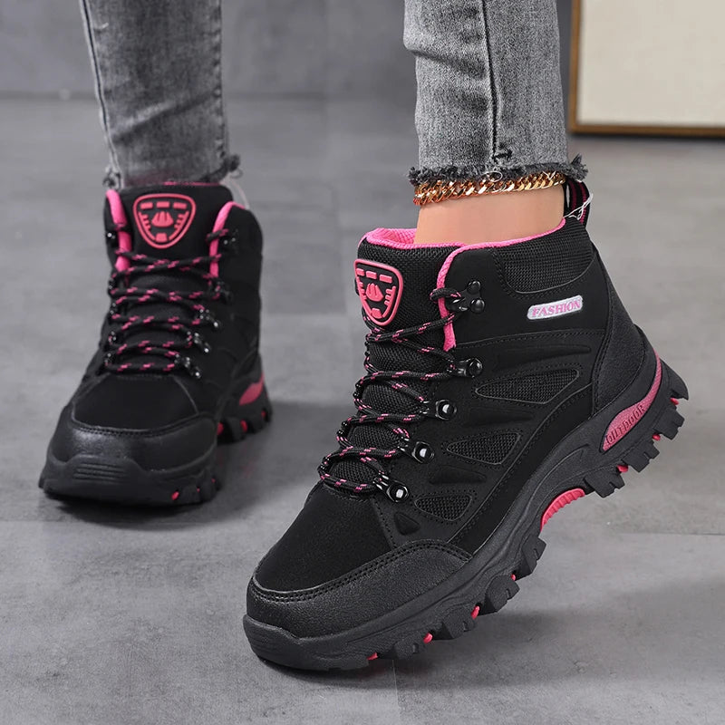 Women's Outdoor Hiking Shoes Waterproof Trekking Camping Trail Boots Non-slip Durable Mountain Climbing Shoes Women Ankle Boots