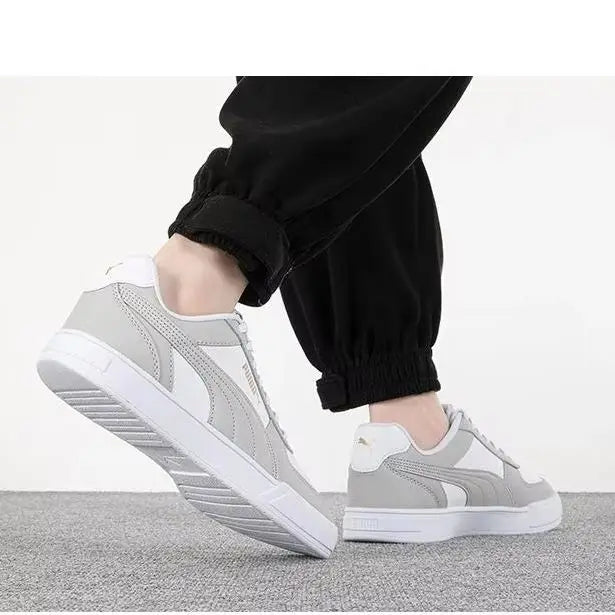 Baskets basses Puma 380810-35 Blanc Gris Or Cuir Synthétique Chaussures de skate décontractées Sport