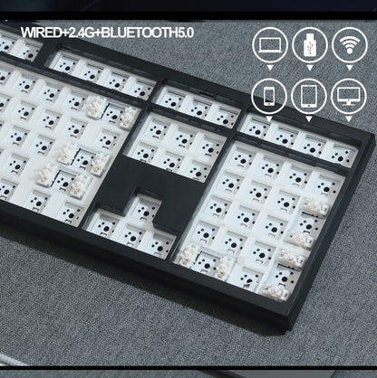 GMK108 Mechanical Keyboard Kit Hot-swappable Bluetooth 2.4G Wireless RGB Backlit Gasket Structure Support for VIA/QMK