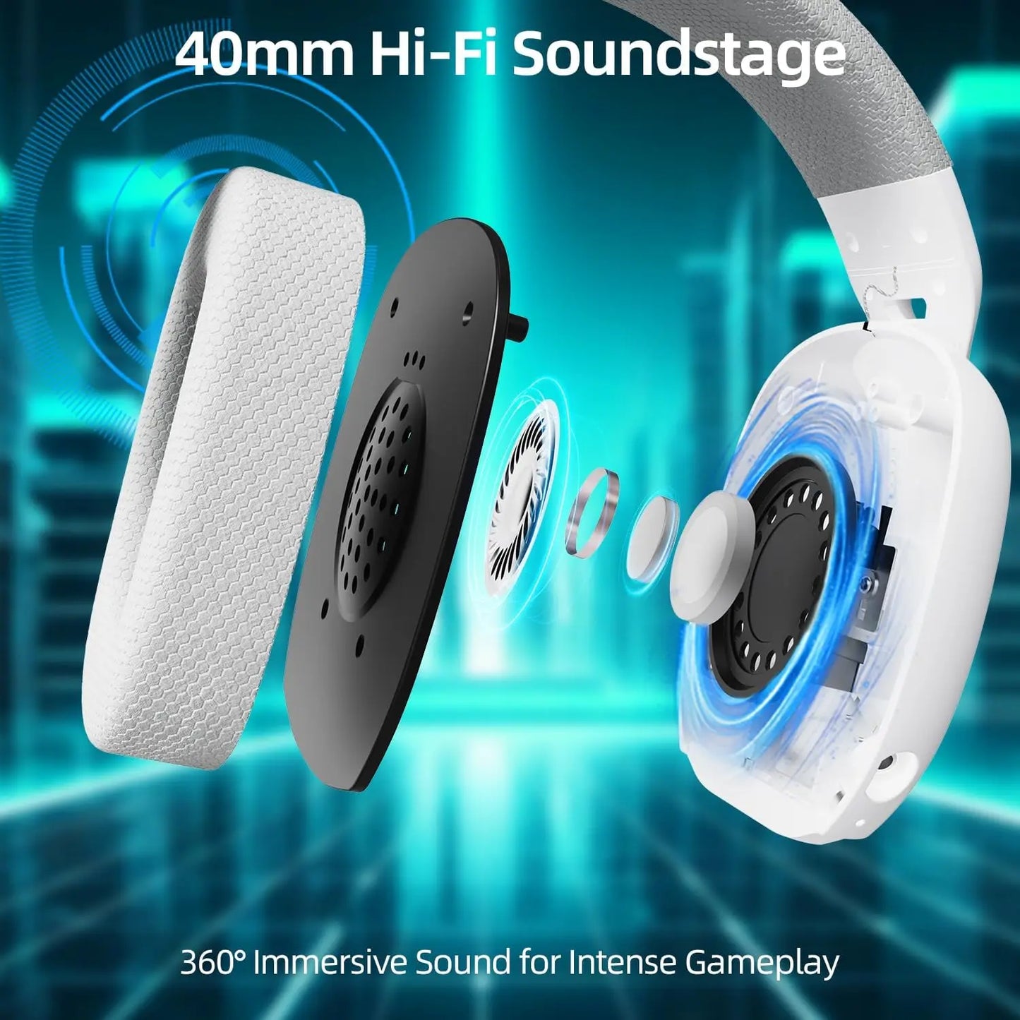 ATTACK SHARK L80PRO Wireless Gaming Headset – Tri-Mode Bluetooth Headphones with Dual Microphone, Lightweight Design & Premium Gaming Audio