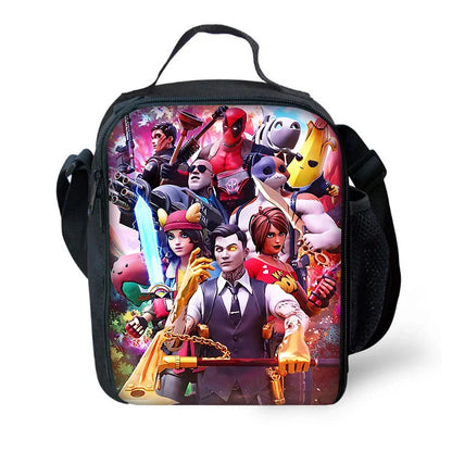 Hot-Game-Kinderrucksäcke mit Lunchbag und Federmäppchen, große Schultaschen für Schüler, Design F – FortniteS, für Jungen und Mädchen, ideales Geschenk