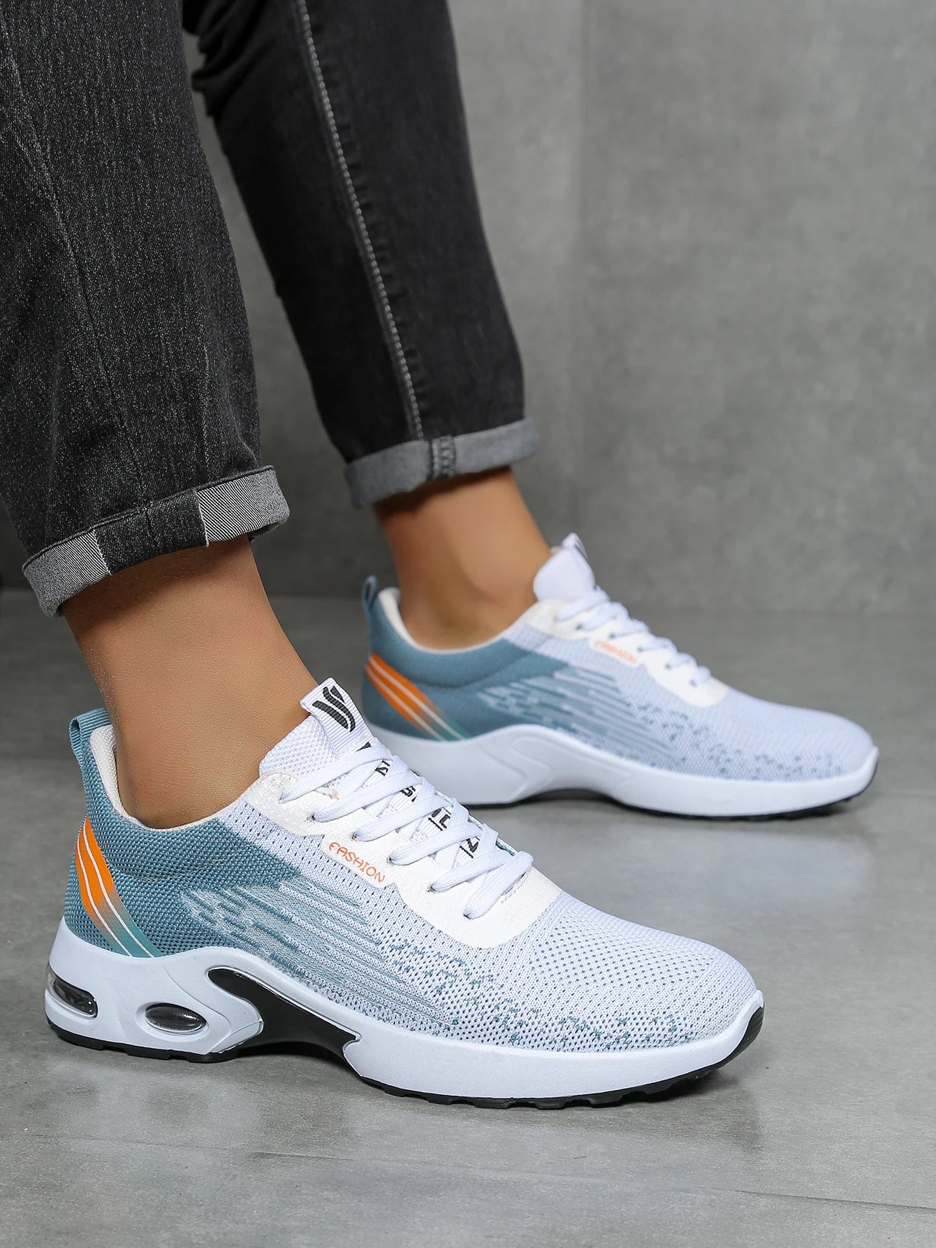 Herrenschuhe, lässige Herrenschuhe, atmungsaktives Mesh, Luftpolsterung, weiche Sohle, modische Sportschuhe im Color-Block-Design