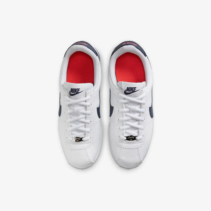 Nike Cortez Basic Sl – syntetická kůže, univerzální, módní, odolné, nízké, ležérní boty, bílé a modré, 904764-106