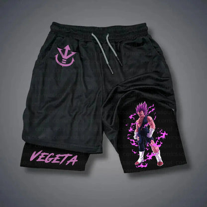 2026 Dragon Ball Anime Men's Shorts Sportswear Quick Dry Gym Pants Double-layer 2 in 1 Shorts Y2k Summer Breathable Streetwear
