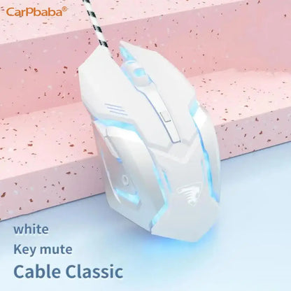 Carpbaba G3 Wired Game Mouse Mute Pink Mechanical E-sports Girl Lovely Art Portable Office Household For MacBook Laptop PC Gamer