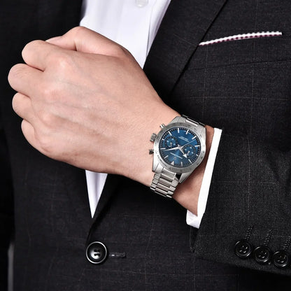 PAGANI DESIGN 2024 New Wide Arrow Moon Men's Watches Luxury Quartz Watch For Men Sport Retro Chronograph VK64 AR Sapphire Glass