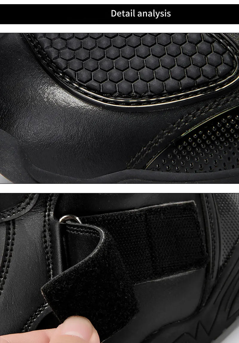 2025 New Men's Motorcycle Boots Outdoors Waterproof Safety Protection Motorcycle Shoes High Quality PU Leather Men Motos Boot