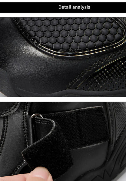 2025 New Men's Motorcycle Boots Outdoors Waterproof Safety Protection Motorcycle Shoes High Quality PU Leather Men Motos Boot