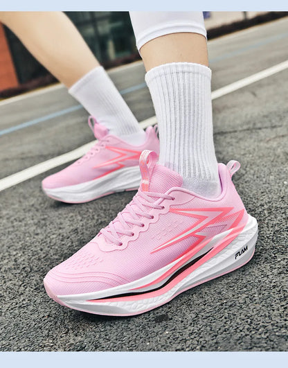 Men's Running Shoes Specialty Marathon Sports Shoes Breathable Lightweight Carbon Plate Women's Trend Athletic Sneakers Women