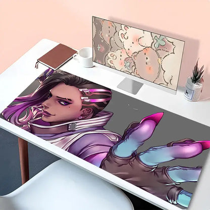 Mousepad Laptop Anime Mouse Pad Office Accessories PC Keyboard Pad Rubber Cup Mat Soft Mouse Mat Large Overwatch Sombra Desk Mat
