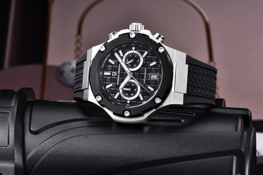 PAGANI DESIGN muški kvarcni satovi – luksuzni sportski kronograf, vodootporan, s luminescentnim kazaljkama i safirnim kristalom s antirefleksivnim premazom