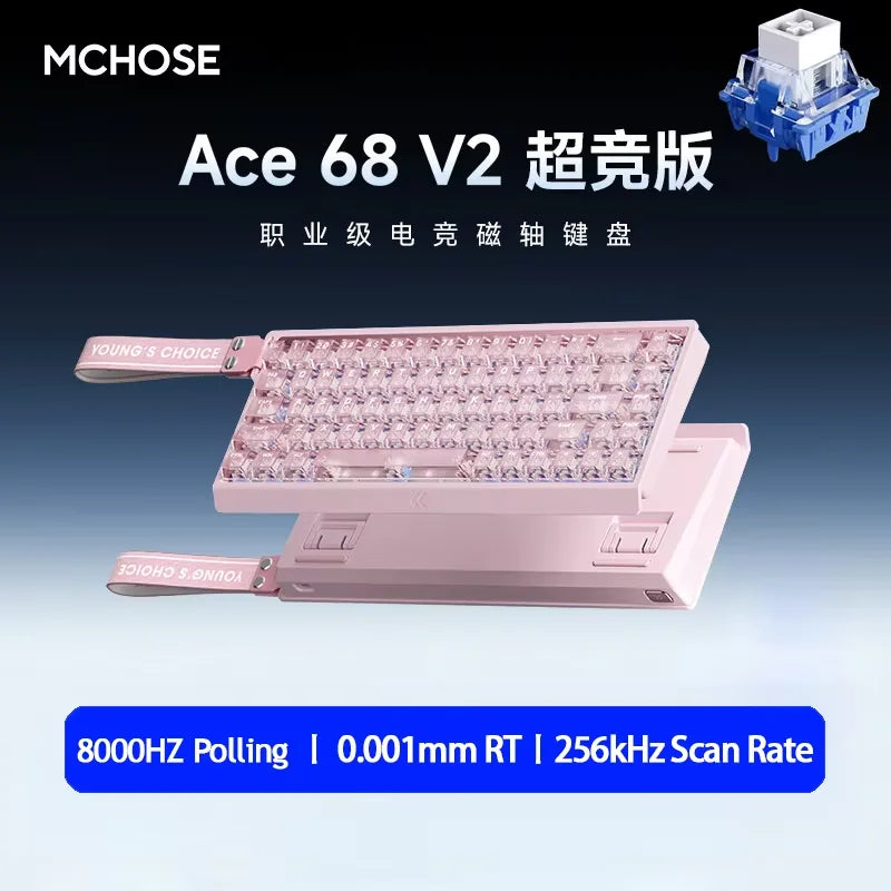 MCHOSE Ace 68 Hall Effect Magnetic Switch Gaming Keyboard Topographic Keycaps Customized TTC Uranus Magnetic Switch eSports