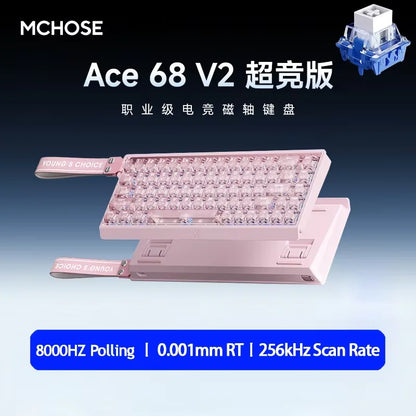 MCHOSE Ace 68 Hall Effect Magnetic Switch Gaming Keyboard Topographic Keycaps Customized TTC Uranus Magnetic Switch eSports