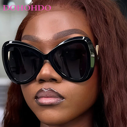 2025 New Fashion Big Frame Cat's Eye Butterfly Women Sunglasses Luxury Designer Men Sunglass Outdoor Travel Eyewear Female UV400
