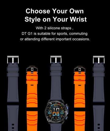 New Men TANK GPS Map Smart Watch Outdoor Compass 1000mAh Large Battery 10ATM Waterproof Bluetooth Call Sports AMOLED Smartwatch