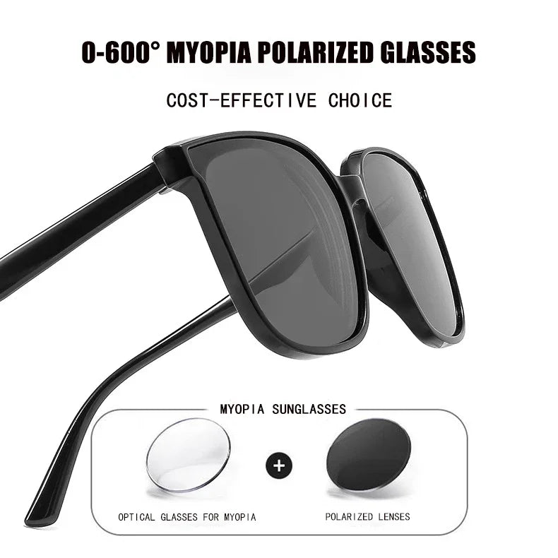 Men Women Fashion Polarized Sunglasses Blue Light Blocking Myopia Glasses Anti-radiation Near Sight Eyewear Diopters 0 To -6.0