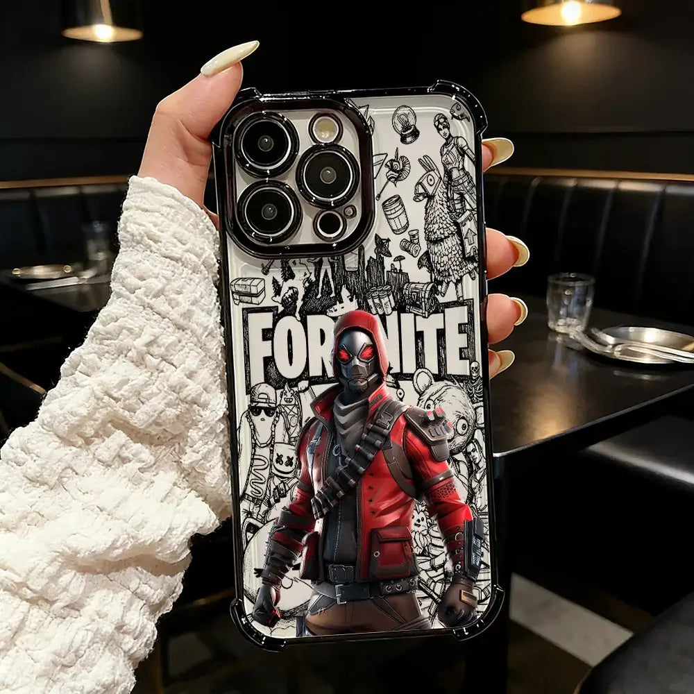 Capa de telemóvel FortniteS com acabamento metalizado, para Samsung A37 A57 A07 A36 A16 A35 A55 A25 A26 A05s A15 A54 A34 A24 A14 A05 A04 4G 5G