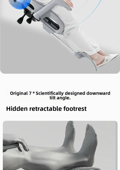 Sedia da ufficio ergonomica in rete con supporto lombare 6D, sedia da computer con schienale alto, sedia da scrivania reclinabile regolabile con poggiapiedi