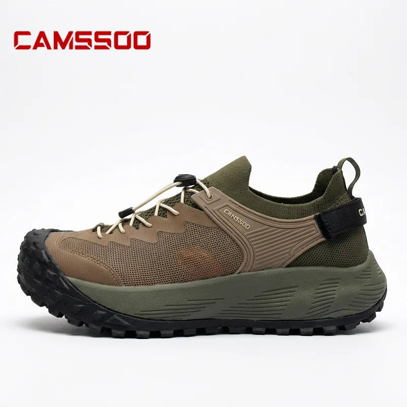 CAMSSOO vandresko til mænd, åndbare sommersko med skridsikker sål, løbesko til rejser, outdoor-sport, stødabsorberende casual støvler og off-road sko