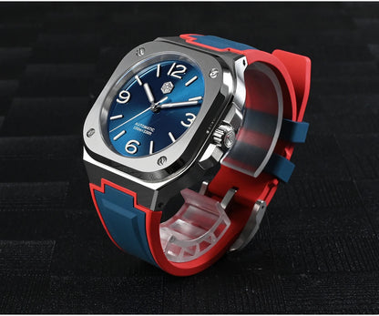 San Martin 40mm Classic Luxury Sport Watch Distinctive Square Case Stainless Steel Men Watch Automatic Mechanical 10 Bar SN0074