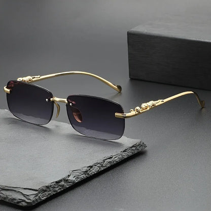 Perfect Fashion Leopard Decor Unframed Men's and Women's Sports Glasses Suitable for Holiday Parties